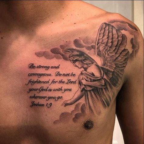 Men Tattoo Quotes Ideas, Proverb Tattoo Men, Chest Design Tattoo Men, Men Cheat Tatoos, Rip Tattoos For Men Chest, Athletes Tattoos Men, Anime Chest Tattoo Men, Back Of The Arm Tattoo Men, Bible Quote Tattoos Men