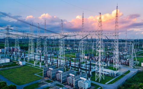 Electrical Aesthetic, Electric Substation, Substation Design, Electricity Aesthetic, Electric Power Distribution, Yoruba Orishas, Electrical Substation, Industrial Electrical, Wind Generator