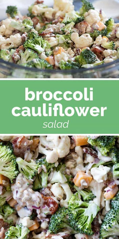 Broc Cauliflower Salad, Brocolli Cauliflower Salad, Brocoli And Cauliflower Salad, Brocoli And Cauliflower, Broccoli Cauliflower Salad Recipes, Vegetarian Side Dish, Taste And Tell, Broccoli Cauliflower Salad, Raw Veggies