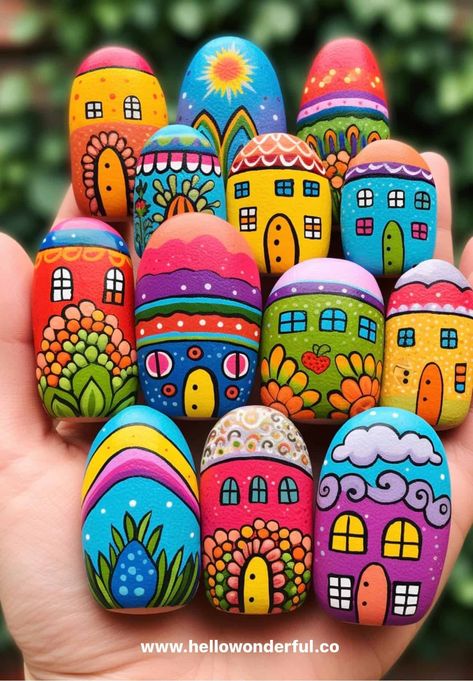 Cute Painted Rock Ideas: Creative Stones To Try Stone Painting For Garden, Painted Rock Family, Cute Pebble Art, Best Painted Rocks Ideas, Ideas For Stone Painting, Creativity Ideas For Art, Painting Ideas On Stone, Art On Stone Ideas, Paint Stones Ideas