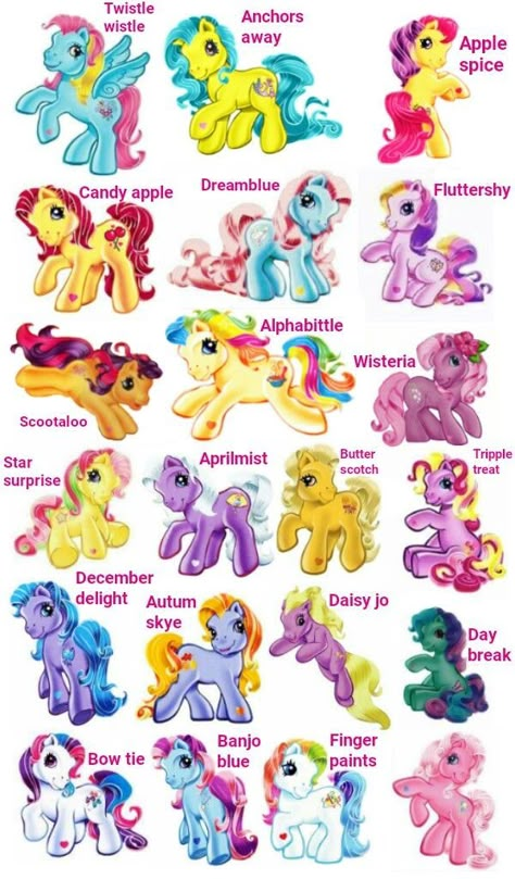 Mlp Gen 3, My Little Pony Names, My Little Pony Tattoo, G3 Mlp, Old My Little Pony, Original My Little Pony, Mlp G3, 1980s Childhood, Vintage My Little Pony