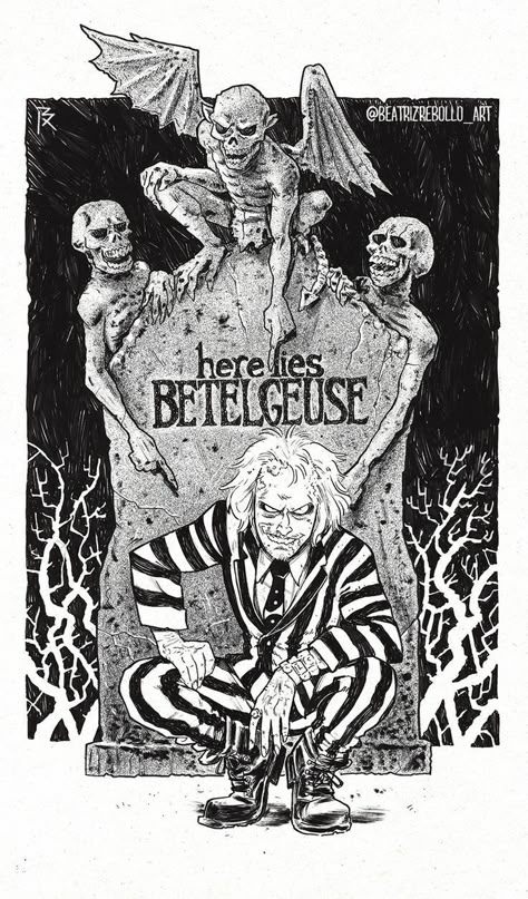 Cartoon Beetlejuice, Tim Burton Artwork, Beetlejuice Tim Burton, Beetlejuice Tattoo, Tim Burton Aesthetic, Tim Burton Tattoo, Beetlejuice Fan Art, Beetlejuice Cartoon, Tim Burton Characters