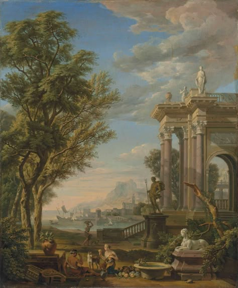 Notion Themes, Landscape With Figures, Ancient Greece Art, Eric Rohmer, 18th Century Landscape, متحف فني, Greek Paintings, Classical Paintings, Greece Art