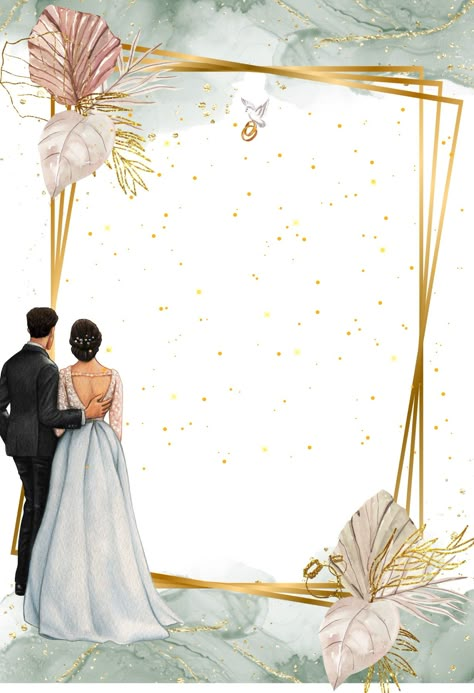 Couple Frame Background, Wedding Frame Background, Save The Date Background Design, Wedding Invitation Frame, Engagement Card Design, Emmy Red Carpet, Wedding Cards Images, Wedding Illustration Card, Couple Illustration Wedding