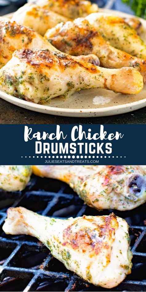 Ranch Chicken Drumsticks, Grilled Ranch Chicken, Chicken Drumstick Recipes Oven, Drumstick Recipes Oven, Grilled Chicken Drumsticks, Grilled Chicken Legs, Party Chicken, Chicken Drumstick, Chicken Ranch