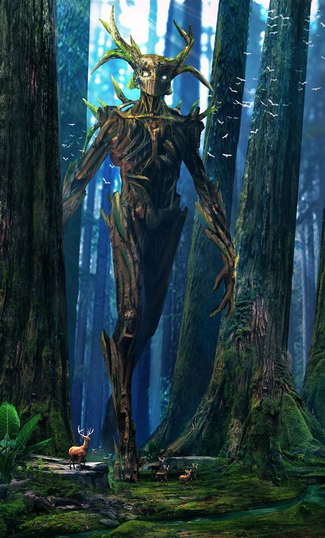 Forest Guardian by Jeffrey Talbot Character Paintings, Forest Guardian, Tree Monster, Plant Monster, Fantasy Tree, Forest Spirit, Fantasy Forest, 다크 판타지, Forest Creatures