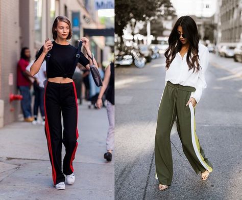 15+ stylish ways to rock the track pant trend Trackpant Outfit, Trend Pants, Pants Aesthetic, Baggy Jeans For Women, Track Pants Outfit, Trend Outfit, Pant Trends, Rock Outfits, Stylish Pants