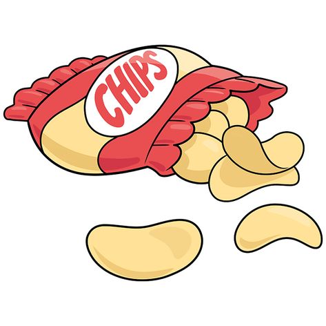 Food Drawing Tutorial, Chips Drawing, How To Draw Fish, Cartoon Potato, Cookie Drawing, Diy Drawings, Popular Cartoon Characters, Easy Drawing Guides, Drawn Fish