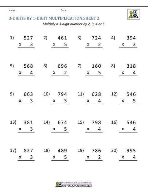 1 Digit Multiplication Worksheets, 4th Grade Multiplication Worksheets, Multiplication Sheets, Multiplying Fractions Worksheets, Free Printable Multiplication Worksheets, Two Digit Multiplication, 4th Grade Multiplication, Printable Multiplication Worksheets, Math Multiplication Worksheets