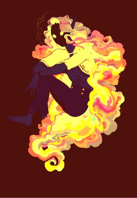 Fire King Character Design, Fire As A Person Drawing, Drawing Fire Reference, Fire Dragon Character Design, Fire Person Drawing, Fire Hair Aesthetic, Fire Oc Character, Fire Witch Character Design, Fire People Art