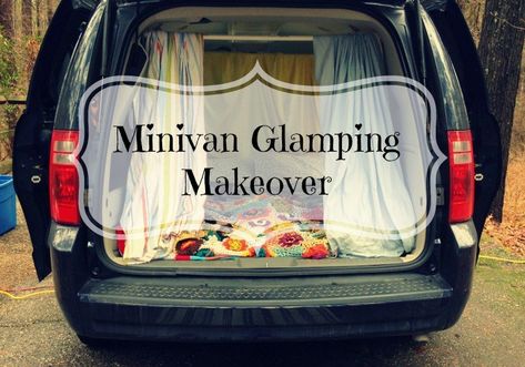 Glamping doesn’t have to be a big extravaganza. Glamping can just be throwing some pretty things from home in the back of the minivan and heading out. Mini Van Camping, Van Glamping, Mini Van Camper, Minivan Life, Minivan Conversion, Car Accessories For Girls Interior, Minivan Camper Conversion, Minivan Camper, Minivan Camping