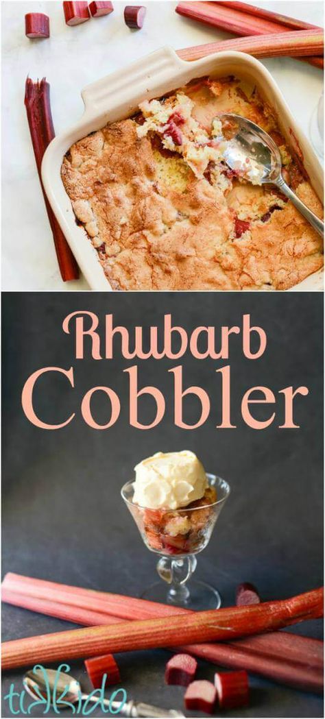 Rhubarb Cobbler Strawberry Rhubarb Cobbler, Rhubarb Cobbler, Strawberry Treats, Rhubarb Desserts, Yummy Desserts Easy, Fruit Cobbler, Cobbler Recipe, Rhubarb Recipes, Strawberry Rhubarb