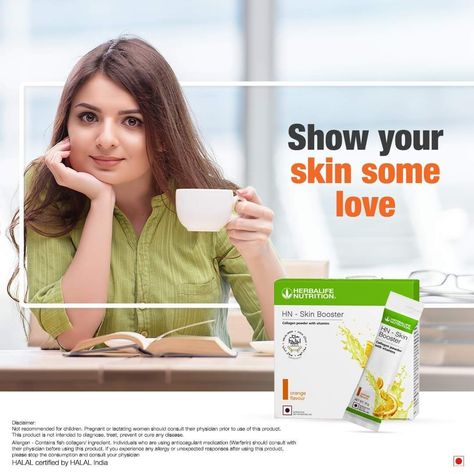 Give your skin the care it needs with the Herbalife Nutrition Skin Booster– a collagen based mix packed with vitamins for healthy skin. Designed to nourish your skin from within and provides the nutrients to maintain healthy skin  •	Formulated with hydrolyzed fish collagen and vitamins that required for healthy skin  •	Skin Booster is a rich source of vitamin C, B2, B6, Niacin and Biotin •	Each serving provides 5 grams of hydrolyzed fish collagen •	Collagen helps support skin health Herbalife India, Herbalife Nutrition Facts, Vitamins For Healthy Skin, Herbalife Motivation, Herbalife Nutrition Club, Herbalife Products, Life Is Hard Quotes, Skin Booster, Nutrition Club