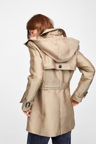 HOODED TRENCH COAT Work Coats, Long Puffer Jacket, Hooded Trench Coat, Blazer Jackets For Women, Long Puffer, Jumpsuit Outfit, Shopping Wishlist, Camel Coat, Trench Coats Women