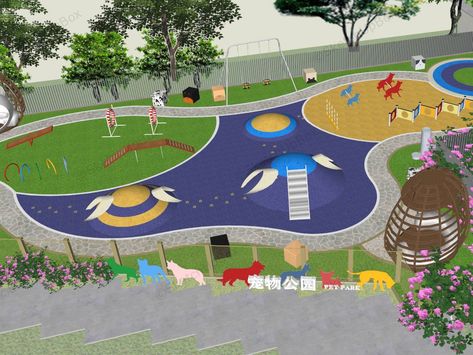 Dog Park Design Architecture, Park Design Ideas, Dog Park Design, Dog Park Equipment, Sketchup 3d Warehouse, Sketchup Free, Park Design, Park Playground, Sketchup Model