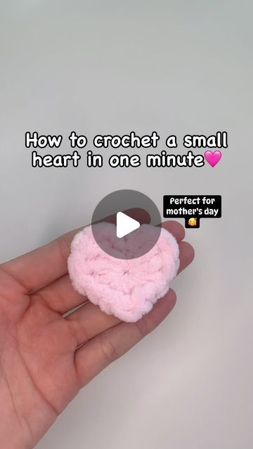 Crochet Simple Heart, Realistic Heart Crochet Pattern, Easy Crochet Ideas For Valentines, Crochet Puff Stitch Heart Pattern, Crochet Patterns For Mothers Day, How To Crochet A Heart Tutorials, Easy Crochet Bear For Beginners, Really Easy Things To Crochet For Beginners, Plushie Yarn Crochet