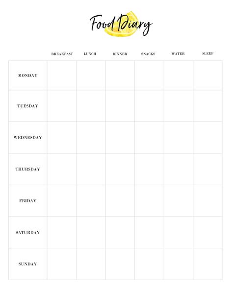 Food Journaling, Food Journal Template, Best Weekly Planner, Food Diary Template, Planner Designs, Diary Template, Etsy Planner, Food Planner, Health And Fitness Expo