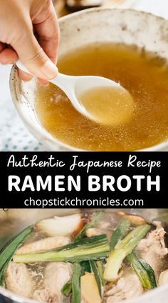 Rich Ramen Broth Recipe, Authentic Ramen Broth Recipes, Roman Broth Recipe, Ramen Stock Recipe, Best Ramen Broth Recipe, Authentic Ramen Broth, Broth For Ramen Noodles, Dashi Broth Recipe, How To Make Ramen Broth