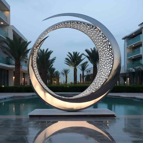 moon sculpture,crescent moon sculpture,moon light sculpture,moon sculptures,metal art sculpture,custom sculpture,large metal sculpture,circle sculpture,hollow sculpture,sculpture design Moon Sculpture Art, Roundabout Sculpture, Moon Architecture, Circle Sculpture, Moonlight Landscape, Pendent Design, Waterscape Design, Moon Sculpture, Sculpture Modern Art