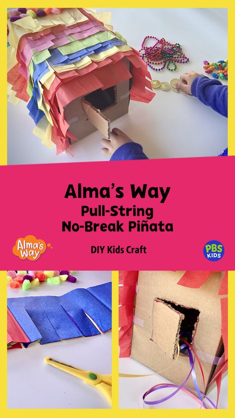 Looking for a safe and creative craft for kids? Follow this step-by-step tutorial to make a no-break, pull-string piñata inspired by Alma’s Way on PBS KIDS. This DIY project is perfect for a birthday party or a fun afternoon activity, utilizing recycled materials to promote environmental consciousness. Easy to assemble and mess-free, this piñata offers endless fun while teaching valuable lessons on sustainability and creativity. Pull String Pinata Diy, How To Make Pinata, Pinata Diy, Environmental Consciousness, Diy Pinata, Owl Party, Pbs Kids, Creative Craft, Fun Crafts For Kids