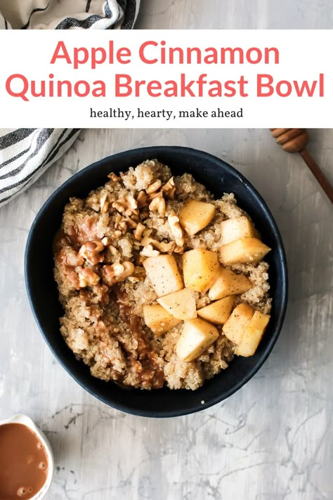 Quinoa Breakfast Bowl Healthy, Apple Cinnamon Quinoa Breakfast, Breakfast Quinoa Bowl, Apple Cinnamon Quinoa, Cinnamon Quinoa, Breakfast Quinoa, Quinoa Breakfast Bowl, Apple Breakfast, Slender Kitchen