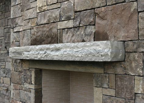 Rustic Fireplace Mantels Stone, Stone Mantle Ideas, Outdoor Mantle Ideas, Stone Mantel Fireplace, Fireplace Stone Mantle, Stone Mantle Fireplace, Rock Mantle, Granite Mantle, Ledger Stone Fireplace