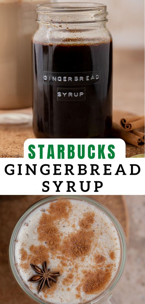 Fall Spice Coffee Syrup, Autumn Coffee Syrup, Recipe For Gingerbread, Syrup For Coffee, Homemade Coffee Syrup, Homemade Latte, Lifestyle Of A Foodie, Coffee Syrups, Latte Starbucks