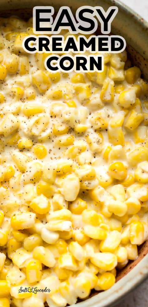 Creamed Corn Recipe Easy, Homemade Creamed Corn, Homemade Cream Corn, Corn Recipes Side Dishes, Cream Cheese Corn, Corn Side Dish, Creamed Corn Recipes, Cream Corn, Corn Dishes