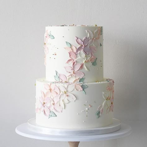 Soul Cake, Engagement Party Cake, Baptism Cake, Engagement Cakes, Simple Wedding Cake, Celebration Cake, Painted Cakes, Cute Birthday Cakes, Wedding Cake Inspiration