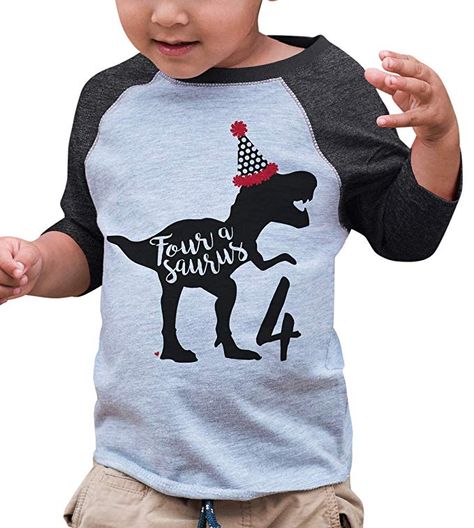 Dino Tee, Two Birthday, Birthday Dinosaur, Dinosaur Outfit, Birthday Party Outfits, Novelty Shirts, Kids Clothes Boys, Third Birthday, Dinosaur Party