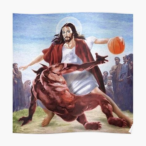 Jesus Memes, Jesus Funny, Arte Van Gogh, Basketball Posters, Meme Design, Memes Humor, Really Funny Pictures, Funny Art, Funny Signs