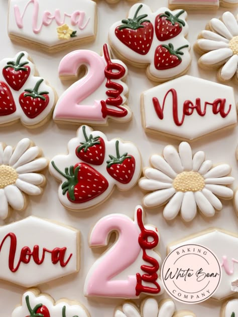 Strawberry Theme Birthday Food, Two Sweet Party 2nd Birthday Strawberries, Strawberry Third Birthday, Strawberry Second Birthday, Two Sweet Strawberry Party 2nd Birthday, Two Berry Sweet Party 2nd Birthday, 2nd Birthday Strawberry Theme, Berry Sweet 2nd Birthday, Berry Second Birthday