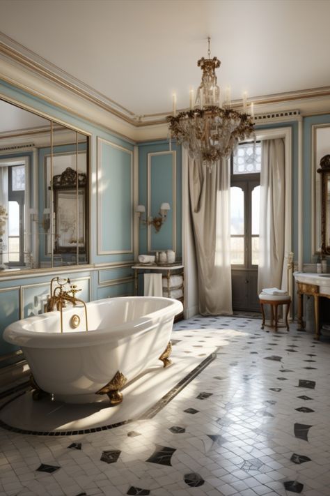 Old Money House, Victorian Interior Design, French Bathroom, Palace Interior, Victorian Bathroom, Home Decor Ideas Living Room, Home Decoration Ideas, Ideas Living Room, Home Decor Living Room