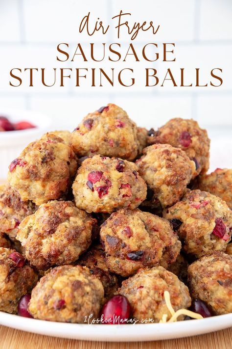 Air Fryer Stuffing, Easy Sausage Balls Recipes, Stuffing Easy, Stuffing Balls Recipe, Traditional Stuffing, Classic Stuffing, Stove Top Stuffing, Stove Top Stuffing Mix, Brie Cranberry