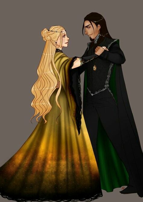 Helga Hufflepuff x Salazar Slytherin Helga X Salazar, Helga Hufflepuff, Hogwarts Founders, Slytherin And Hufflepuff, Hufflepuff Pride, Yule Ball, Harry Potter Ships, Hogwarts Mystery, Wizarding World Of Harry Potter