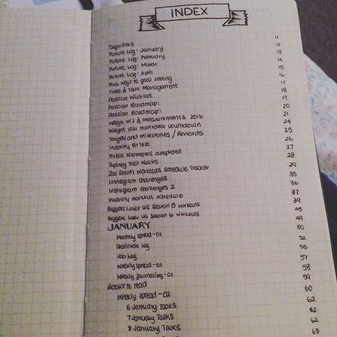 Bullet journaling a way to stay organized  #bulletjournal #index #planner… Bullet Journal Index, Bullet Journal Page Ideas, How To Bullet Journal, Moleskine Planner, Bullet Journal Key, Bullet Journal Page, Journal Page Ideas, In Cursive, Dot Journals