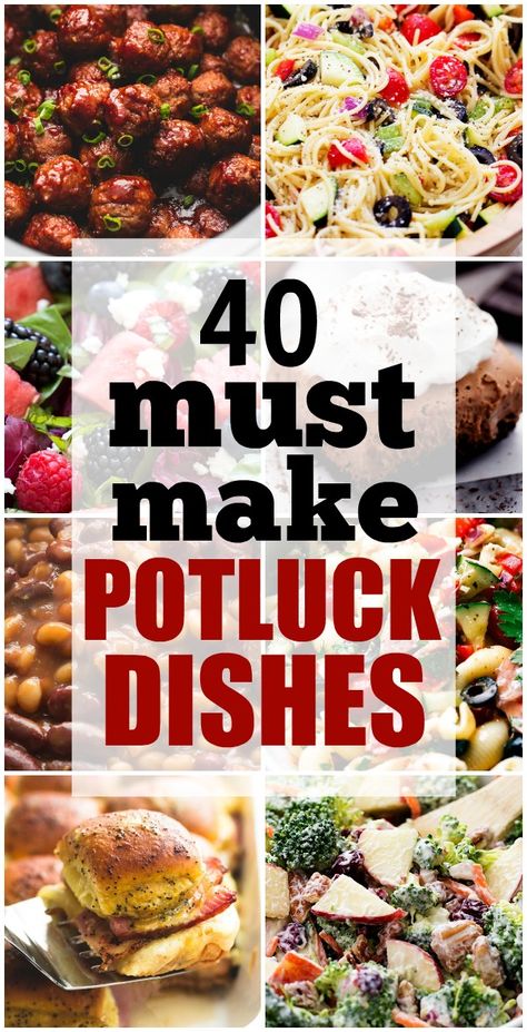 40+ Must Make Potluck Dishes Desserts Potluck, Pot Luck Dishes Easy, Church Potluck Recipes, Best Potluck Dishes, Main Dish For Potluck, Easy Potluck Recipes, Work Potluck, Easy Potluck, School Dinner