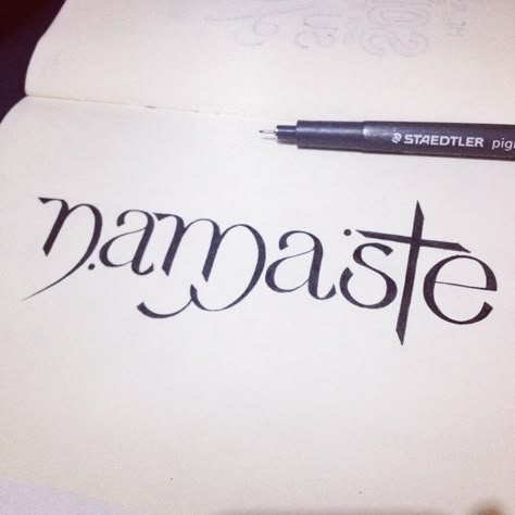 Typography Mania #233 Namaste Tattoo, Namaste Art, Yoga Tattoos, Mind's Eye, Hand Tattoo, Skin Art, Pretty Tattoos, Body Mods, New Tattoos