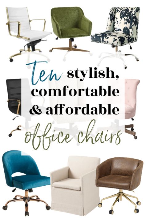 Pretty office chairs that are also comfortable and affordable. #officechairs #officeideas #prettyofficechairs #stylishofficechairs #bestofficechairs #officechair