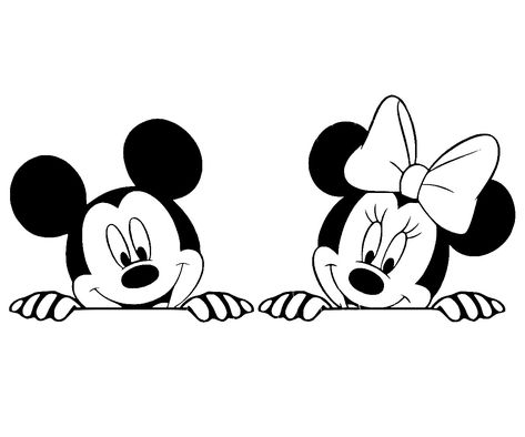 Mickey Minnie Drawing, Mickey Line Art, Mickey Mouse Wall Painting, Disney Simple Drawings, Line Art Disney, Disney Characters Svg, Mickey Outline, Mickey Mouse Drawing, Easy Steps To Draw