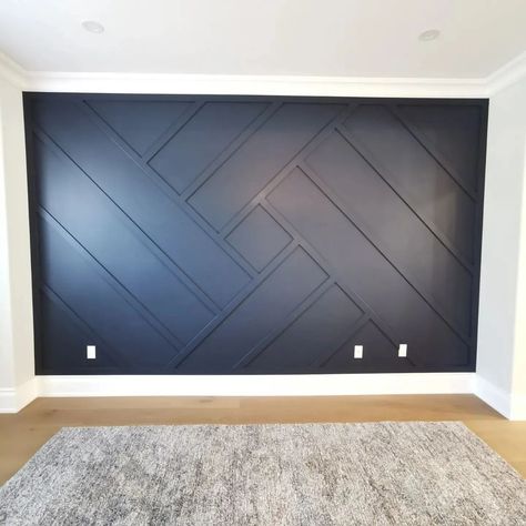 Geometry Accent Wall, Navy Feature Wall Kitchen, Navy Geometric Wall, Geometric Wood Feature Wall, Gray With Navy Accent Wall, Accent Wall Bedroom Navy Blue, Navy Accent Wall Kitchen, Hale Navy Feature Wall, Geometric Wall Design Wood