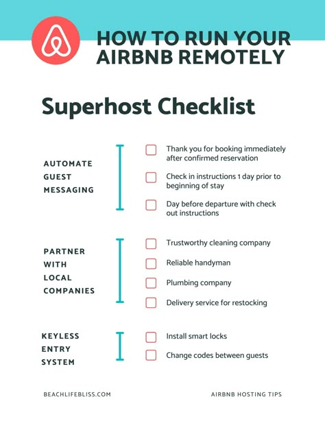 Top 5 things to know on how to run an Airbnb remotely + a FREE CHECKLIST Airbnb Entertainment Ideas, Airbnb Condo Design, How To Own An Airbnb, Unique Airbnb Decor Ideas, How To Start An Airbnb, Starting An Airbnb, Beach House Airbnb Ideas, Starting An Airbnb Business, Airbnb Must Haves List