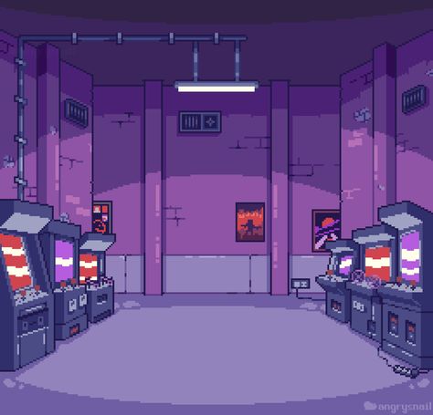 A background witharcade cabinets I was commissioned to make for an unanounced yet game. #pixelart #пиксельарт #arcade #arcades #arcadecabinet #retro #retrogaming #gameart #gamedesign #background #digitalart #interrior Retro Game Art Wallpaper, Video Game Backgrounds, Retro Arcade Games, Minimal Background, Video Game Decor, Pixel Art Background, Arcade Video Games, Retro Gaming Art, Pixel Art Games