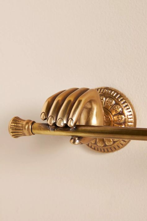 Fun Toilet Paper Storage, Gold Bathroom Toilet Paper Holder, Ceramic Toilet Bolt Cover, Bathroom Toilet Wall Decor, Funky Toilet Paper Holder, Brass Toilet Roll Holder, Toilet Bolt Covers, Bronze Hardware Bathroom, Anthropologie Bathroom Inspiration