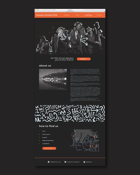 Aberjazz Festival 2018 on Behance Festival Website, Black Website, Web Landing Page, Outdoor Advertising Mockup, Tattoo Sites, Band Website, Design Portfolio Inspiration, Graphic Design Portfolio Inspiration, Music Sites