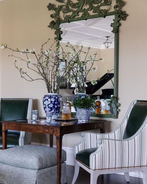 EricRossInteriors on Instagram: “I love this image bc I love this mirror!  Mirrors are getting more and more difficult to source bc everything is modern, unless you look…” Game Table In Living Room, French Country Living Room, French Country Design, Square Top, Formal Living Room, Game Table, Space Furniture, Furniture Removal, Drink Holder