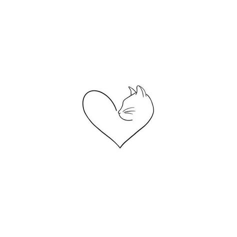 2 Cat Outline Tattoo, Bird And Cat Tattoo, 5 Cats Tattoo, Cats Tatoos Ideas, Paw Cat Tattoo, Cat Pawprint Tattoo, Small Minimalist Tattoos For Women, Cat Tatoos Ideas, Hug Tattoo Minimalist