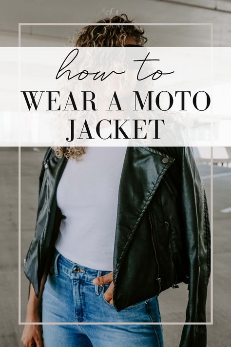 Ways To Wear Black Leather Jacket, How To Wear A Biker Jacket, Moto Jacket And Dress Outfit, Black Motorcycle Jacket Outfit, Styling Motorcycle Jacket, Motto Jacket Outfit Black, How To Style Biker Jacket, How To Wear A Moto Jacket, How To Style Cropped Leather Jacket