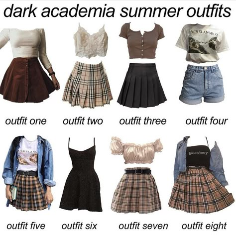 Academia Summer Outfits, Dark Academia Summer Outfits, Academia Outfits Aesthetic, Dark Academia Summer, Academia Summer, Light Academia Outfit, Academia Aesthetic Outfit, Dark Light Academia, Dark Academia Outfits