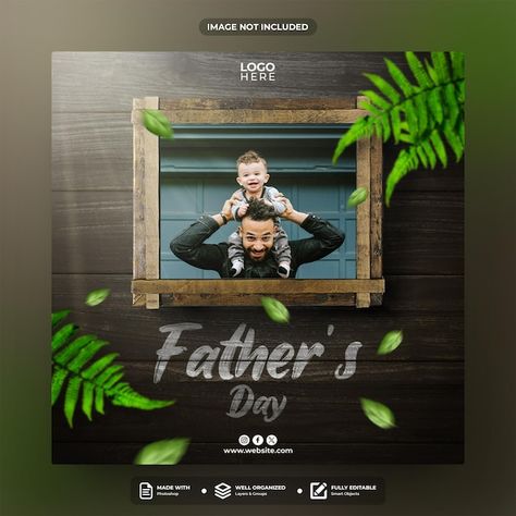 PSD happy fathers day social media post ... | Premium Psd #Freepik #psd Fathers Day Social Media Post, Post Template Design, Social Media Post Template, Post Templates, Happy Father, Happy Fathers Day, Media Post, Social Media Post, Graphic Resources